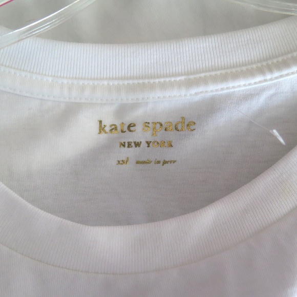 NEW Kate Spade Trompe L'oeil T-shirt - Sequinned Bow - Picture 4 of 5